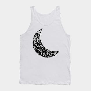 Crescent Moon Abstract Line Art Tank Top